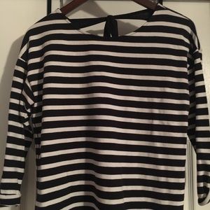 Tie-Back Striped Tee